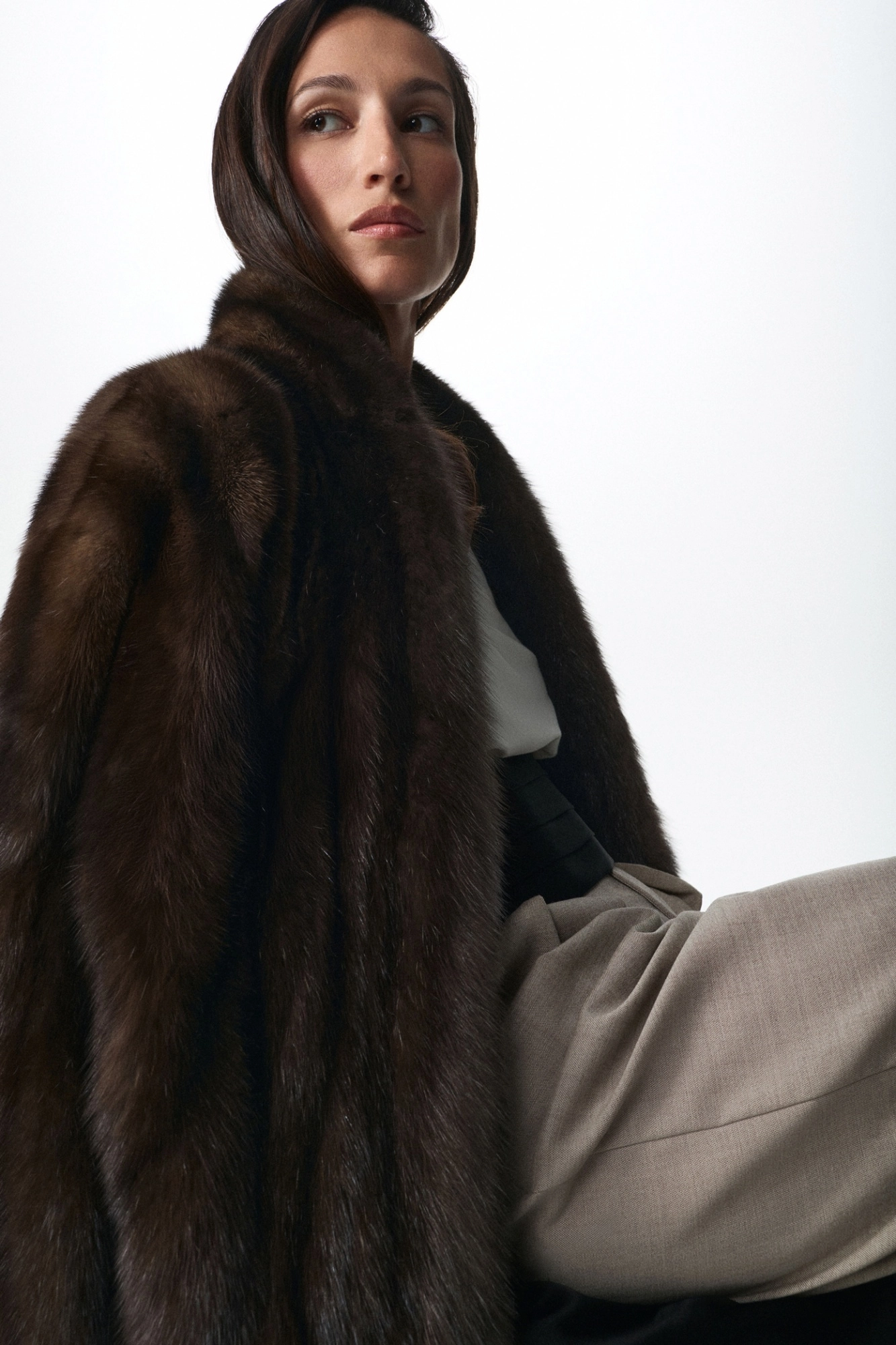Шуба из соболя 2 степень седины ворот кимоно 